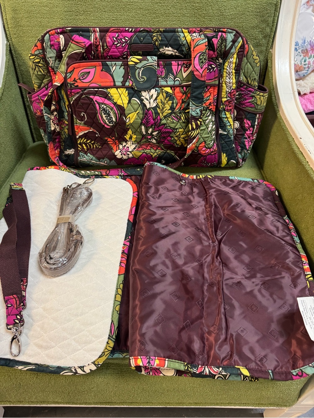 Vera Bradley Multicolor Floral Quilted Baby Diaper Bag